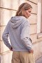 Gri Melanj Premium Kapüşonlu Fermuarlı Oversize İnterlok Örme Hırka/Sweatshirt TWOAW27SW00018 - 5