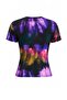 Purple-Multicolor Tie-Dye Patterned T-Shirt with Drawstring Detail Tdrss26Ts00050 - 3