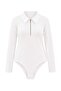 Ecru Polo Neck Zippered Knitted Plus Size Body Tbbaw27Cs00025 - 4