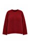 Wardrobe Essentials Bordo Moher Görünümlü Basic Büyük Beden Triko Kazak TBBAW27AN00072