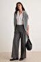 Antrasit Çizgili Pilili Wide Leg/Geniş Paça Kumaş Pantolon TWOAW27PL00061