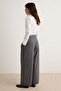 Antrasit Çizgili Pilili Wide Leg/Geniş Paça Kumaş Pantolon TWOAW27PL00061 - 4
