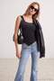 Black Thick Strap Embroidered Blouse Tpraw27Bz00047 - 3