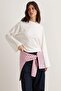 Ekru Dik Yaka Oversize Kalıp Pamuklu Örme T-Shirt TWOAW27TS00106 - 2