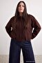Brown Oversize Fit Large Size Cashmere Coat Twoaw27Aw00013