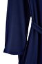 Navy Blue 3-Piece Viscose Robe+Undershirt+Pants Knitted Pajama Set Thmaw27Pt00005 - 3
