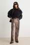 Kahverengi Bambi Desenli Yüksek Bel Baggy Jeans TWOAW27JE00263