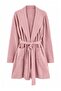 Pink Zebra Patterned Soft Buttoned Knitted Dressing Gown Thmaw27Sb00004