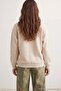 Taş Animal Nakışlı Regular/Normal Kalıp Kalın İçi Polarlı Örme Sweatshirt TWOAW24SW00196 - 4