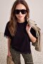 Black Regular/Normal Fit Lace Pack Low Sleeve Short Sleeve Soft Touch Knitted T-Shirt Twoss26Ts00196