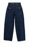 Koyu Mavi Kemer Detaylı Normal Bel Wide Leg Jeans TWOAW27JE00257 - 2
