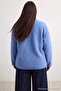 Winter Essentials Açık Mavi Kalın Polar Fermuarlı Dik Yaka Cepli Örme Sweatshirt TBBAW26AO00022 - 3