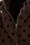 Brown Polka Dot Patterned High Collar Denim Jacket Twoaw27Ce00027 - 3