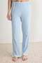 Light Blue 100% Cotton Lace Detailed Pointel/Ribbed Knitted Pajama Set Thmaw27Pt00035 - 3