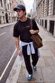 Black Regular Fit Slogan Printed Knitted Tracksuit Set Tmnaw27Em00001 - 4