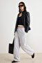 Gray Melange Elastic Waist Basic Jogger Drawstring Knitted Sweatpants Twoaw26Ea00016
