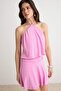 Pembe Düz Bodycon Halter Yaka Kolsuz Midi Esnek Astarlı Örme Elbise TWOSS26EL01102 - 2