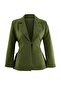Haki Arkası Bağlama Detaylı Fitted/Bele Oturan Dokuma Blazer Ceket TBBAW27AG00012 - 5