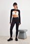 Black Diver/Scuba Full Length Knitted Sports Leggings Thmaw27Ty00013 - 2