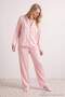 Pembe Leopar Desenli Jakar Saten Dokuma Pijama Takımı THMAW27PT00194