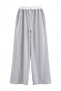 Gray Melange Wide Leg Stripe Detailed Elastic Waist Knitted Sweatpants Twoaw27Ea00031