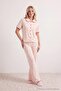 Ekru %100 Pamuklu Kalpli Bebe Yaka Örme Pijama Takımı THMAW27PT00066 - 3
