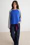 Saks Gray Melange 100% Cotton Color Blocked Oversize Baseball Raglan Sleeve Knitted T-Shirt Twoaw27Ts00110 - 2