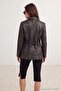 Petite Antrasit Degradeli Suni Deri Blazer Ceket TWOAW27BC00064 - 5