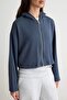 Anthracite Soft Touch Zippered Hooded Oversize Knitted Cardigan/Sweatshirt Twoaw27Sw00079 - 3