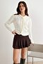 Ecru Openwork V-Neck Regular Knitwear Cardigan Twoaw27Hi00160 - 2