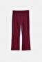 Burgundy Interlock Soft Touch Knitted Girls' Sweatpants Tkdaw27Ea00022 - 3