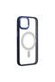 Apple iphone 15 pro case room magnetic safe silicone - navy blue - 4