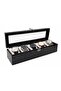 Watch Box Set of 5 with Black Patent Leather and Glass Cover