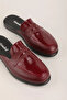 Men's Genuine Leather Groom Dowry House Slippers Mik.66 Claret Red - 4