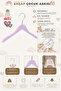 Wooden Ksç 7-14 Years Old 34cm Young Child Hanger Lila Color 6 Pieces