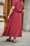Cotton Burgundy Maxi Skirt - 2