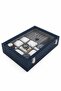 Watch Box 9 Pieces Dark Blue Crocodile with Jewelry Compartments