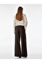 Pocketed, Pleated Detailed, Straight Wide-Leg, Belted Fabric Trousers - 3
