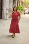 Cotton Burgundy V-Neck Blouse - 2