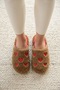 Women's Brown Heart Embroidered Plush House Slippers 3 cm Byndfkb02 - 7