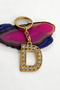 Gold Colored Shiny Stone Letter D Keychain, Gift Letter Keychainj - 2