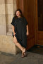 Crinkle Cotton Black Balloon Dress - 2