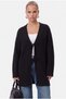 Women's Rune Soft Textured Lace-Up Black Long Cardigan - 3