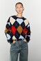 %100 yün Argyle triko kazak - 3