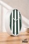 Ceas de perete modern cu dungă verticală groasă verde-albă – XL mare, 42 cm – Carcasă albă – Cu sticlă, silențios – Iluminare LED inclusă în pachet - 2