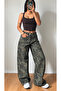 Women's Camouflage Patterned 100% Cotton Wide Leg Pants - 3