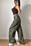 Women's Camouflage Patterned 100% Cotton Wide Leg Pants - 5