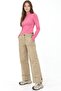 Mixray Women's Ribbed Zipper Collar Cropped Blouse - 7