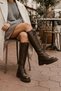 Bany Brown Lace-Up Side Zipper Casual Women's Boots - 6