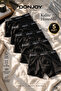 Men's 5-Piece Cotton Lycra Combed Cotton Black Boxers with Elastic Waist - 2